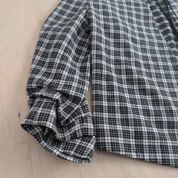 BABATON Black and White Plaid Blazer with Notched Lapel - Picture 8 of 13